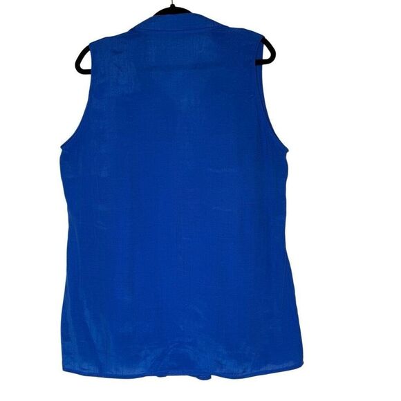 Fever Royal Blue Sleeveless Button Down Top w/Tank Sz XL, Casual, Summer, Travel - Picture 3 of 12
